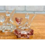 Vintage Christmas Miniature Glass Angel Candle Stick Holders Set of 4