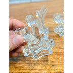 Vintage Christmas Miniature Glass Angel Candle Stick Holders Set of 4