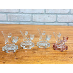 Vintage Christmas Miniature Glass Angel Candle Stick Holders Set of 4