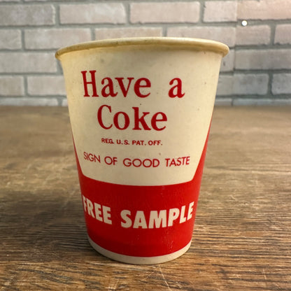 Vintage 4oz Have A Coke Sample Coca Cola Taste Paper Wax Cup Soda