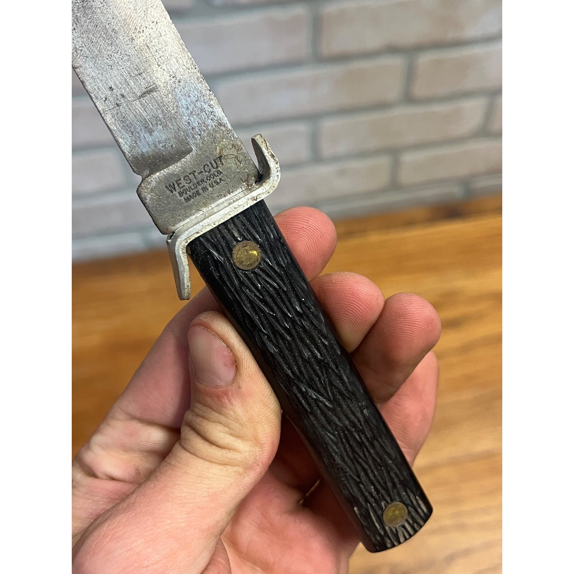 Vintage West Cut Fixed Blade Hunting Knife 8.5" Boulder Colorado