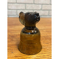 Vintage Avon Amber/Smokey Brown Chesapeake Collection Dog Head Glass Candle Holder