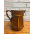 Antique Primitive Paneled Stoneware Water Pitcher Kitchen Farmhouse Decor
