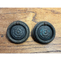 Antique Victorian Rosette Ring Drawer Pulls Pair Colonial Revival Furniture Hardware