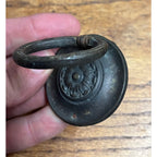 Antique Victorian Rosette Ring Drawer Pulls Pair Colonial Revival Furniture Hardware