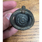 Antique Victorian Rosette Ring Drawer Pulls Pair Colonial Revival Furniture Hardware
