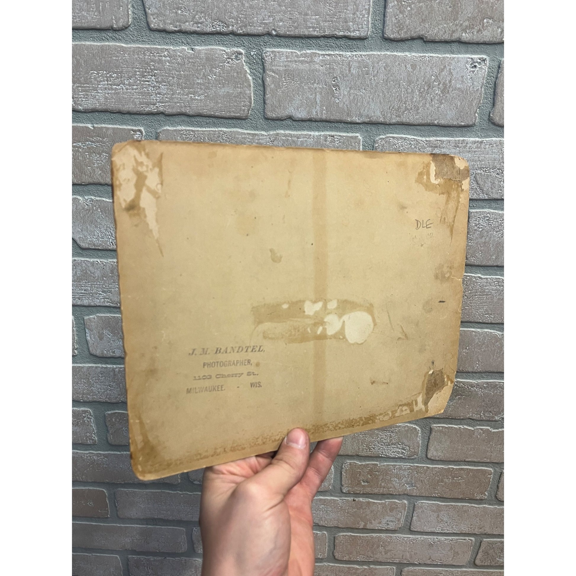 Antique Cabinet Photos (2) Family Picnic Well Dressed Beer Keg Bandtel Milwaukee