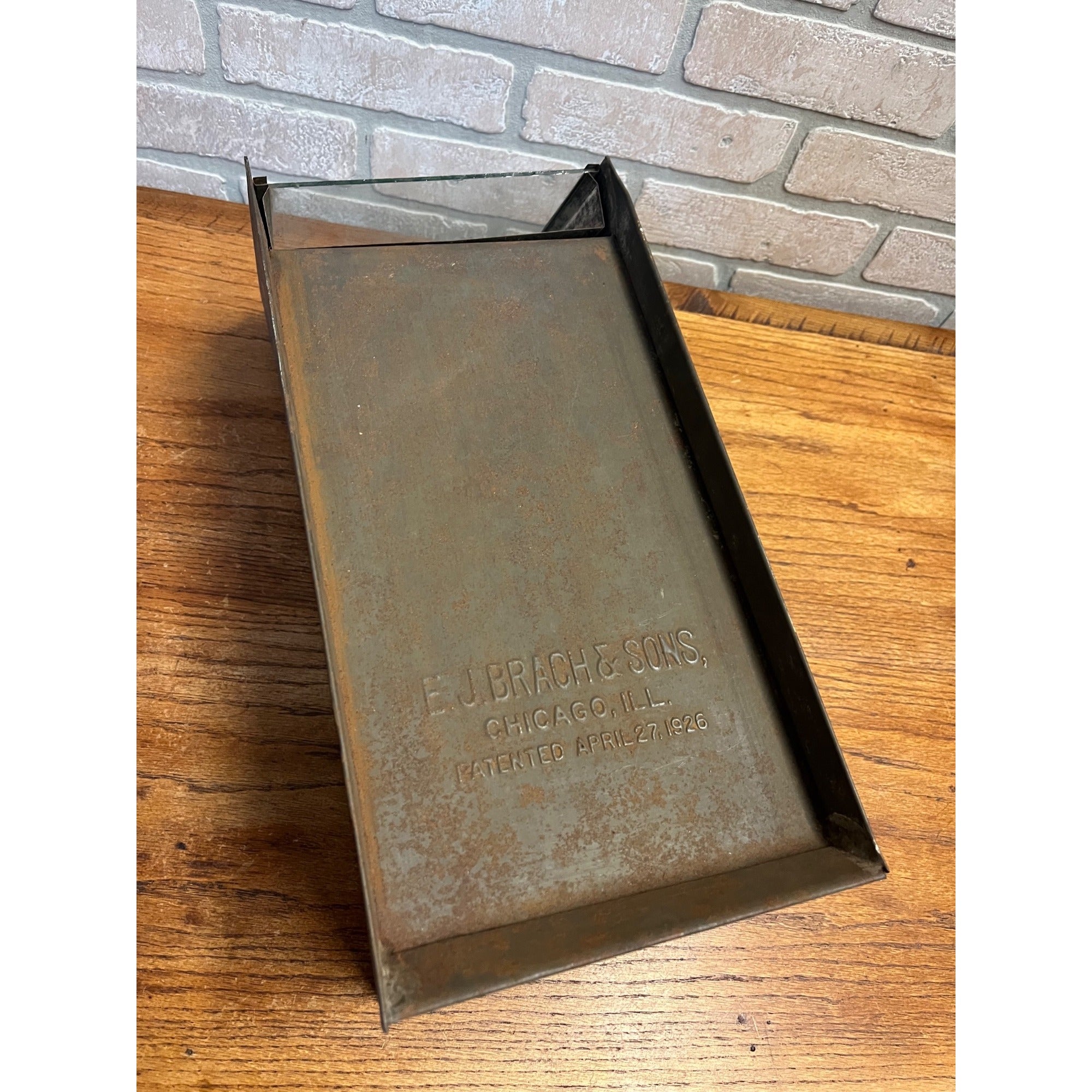 Rare Original Antique E.J. Brach & Sons Galvanized Candy Store Display Mercantile Circa 1926 Chicago, IL