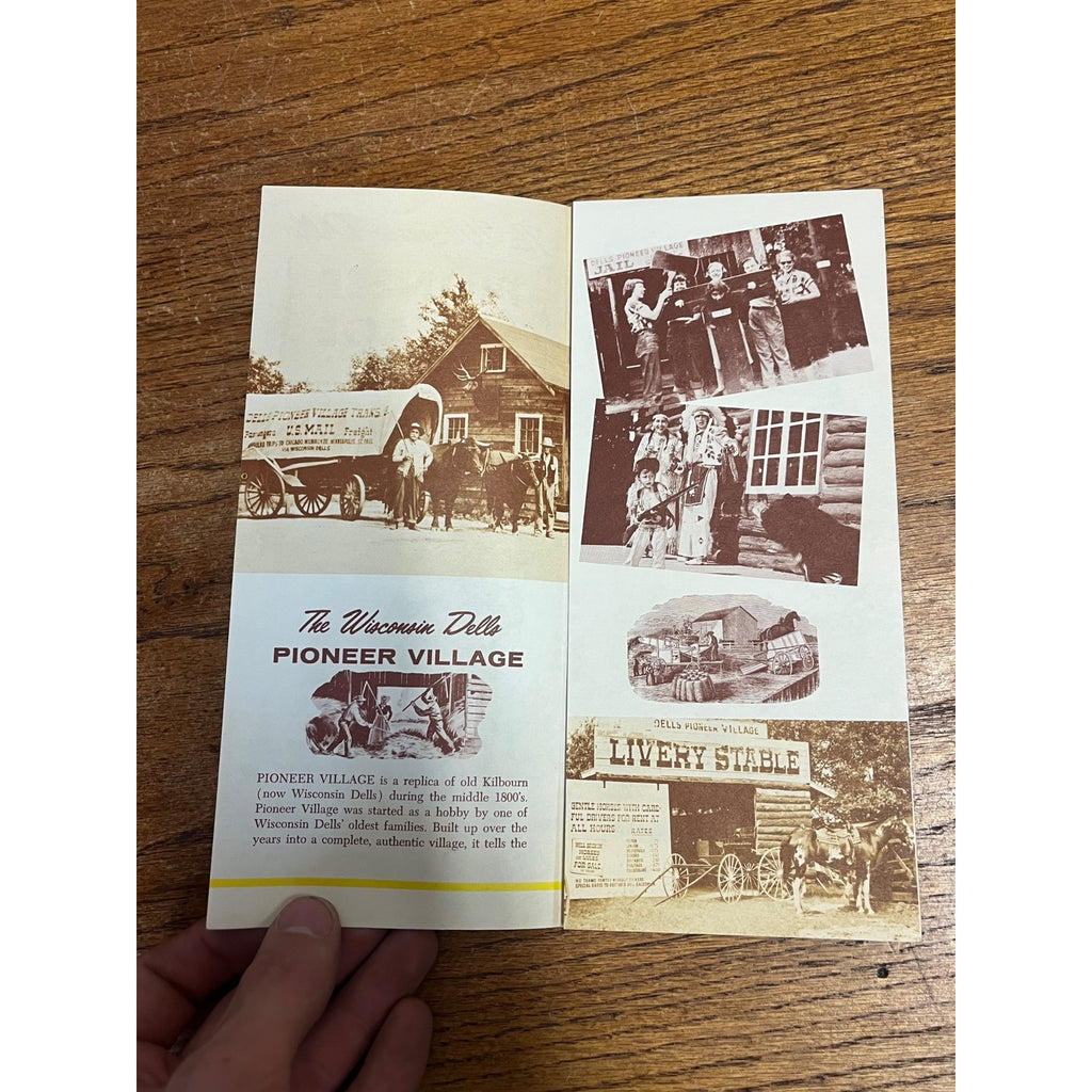 Pioneer Village Museum Vintage Wisconsin Dells Kilbourn Travel Brochure