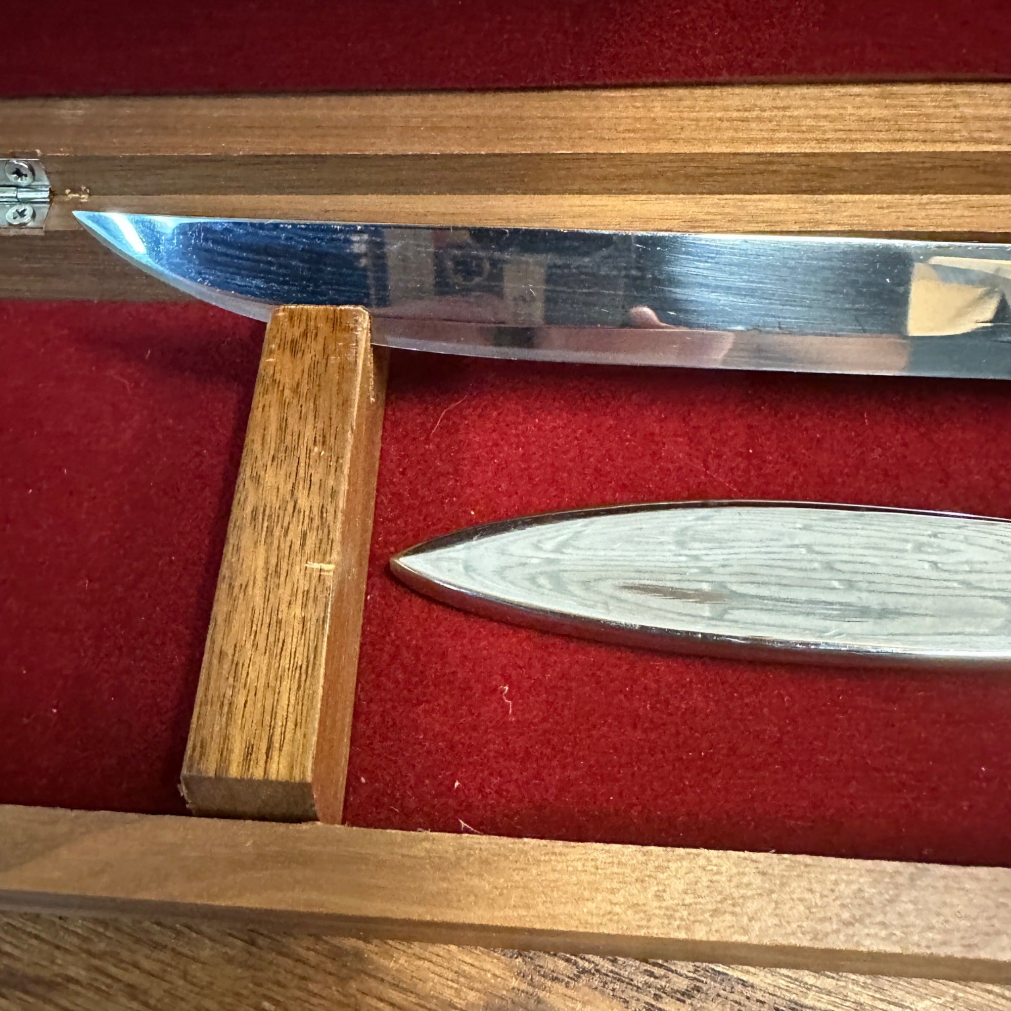 Nordholm Stainless Carving Set MCM Sweden Wooden Box 2 Pieces Fork & Knife