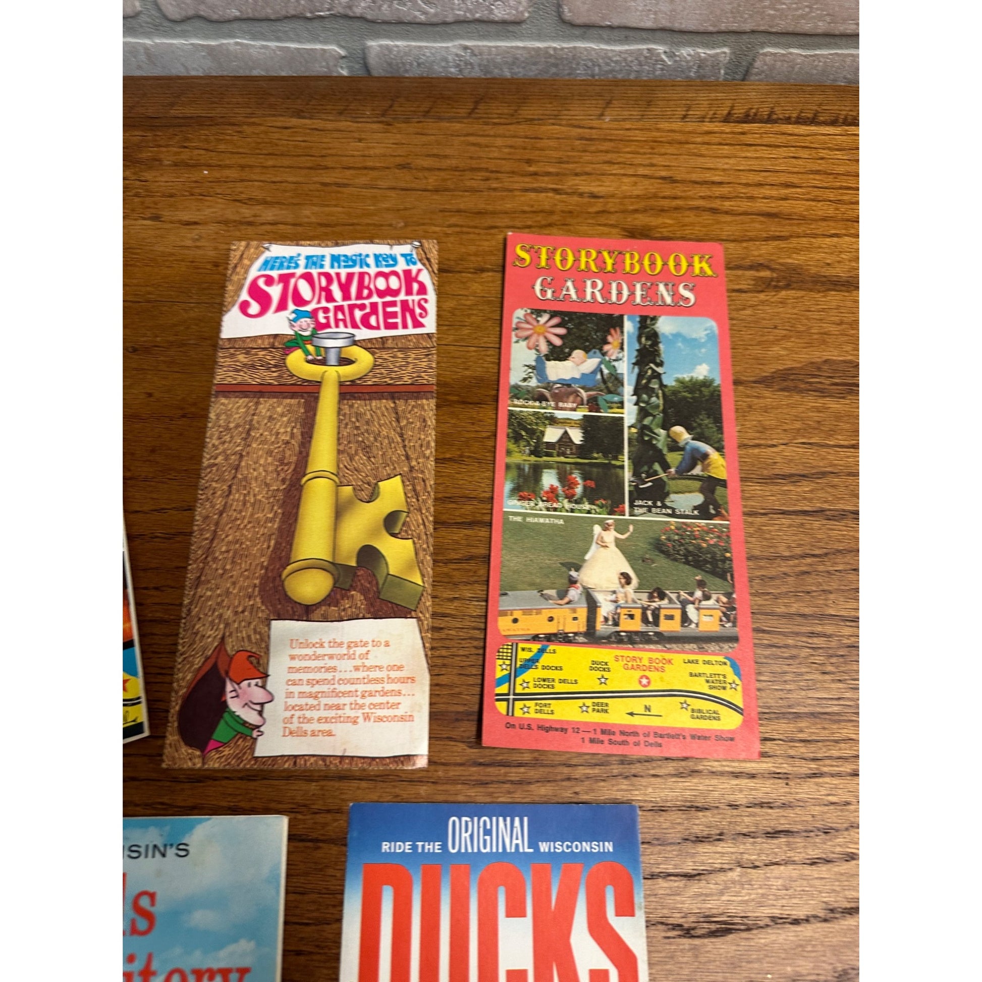 Vintage 1960s Wisconsin Dells Travel Map Brochures Ducks Storybook Gardens Bartlett