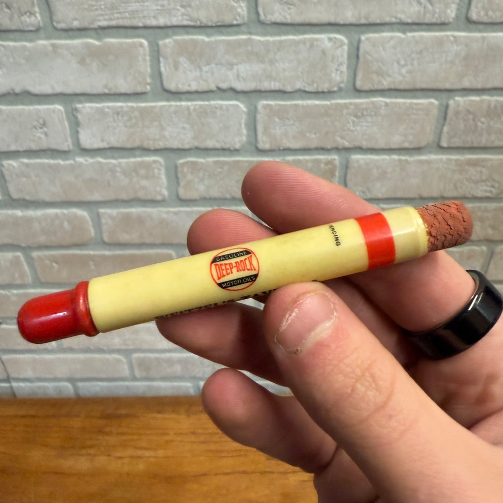 Vintage Deep Rock Gasoline Oil Advertising Bullet Pencil Elkhart Lake WI Weitzel
