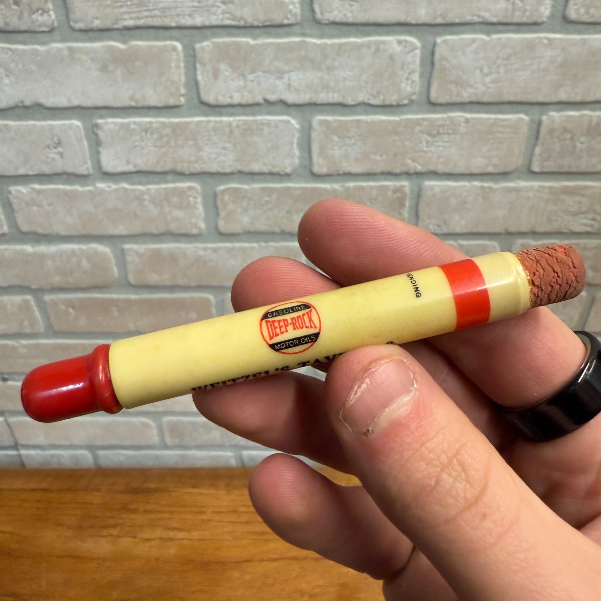 Vintage Deep Rock Gasoline Oil Advertising Bullet Pencil Elkhart Lake WI Weitzel