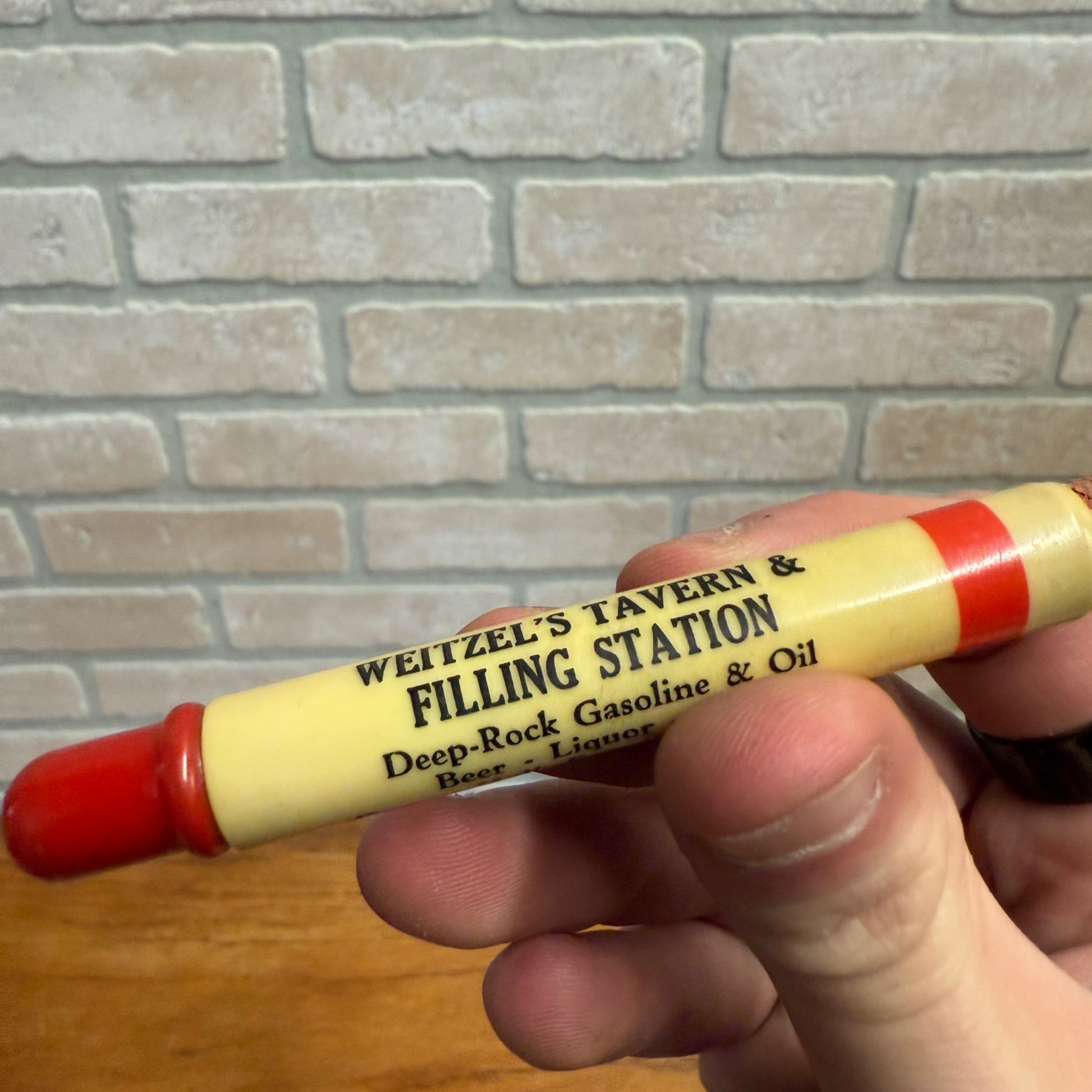 Vintage Deep Rock Gasoline Oil Advertising Bullet Pencil Elkhart Lake WI Weitzel