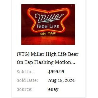 SCARCE Miller High Life Beer Flashing Neon Sign On Tap Milwaukee Motion Sign