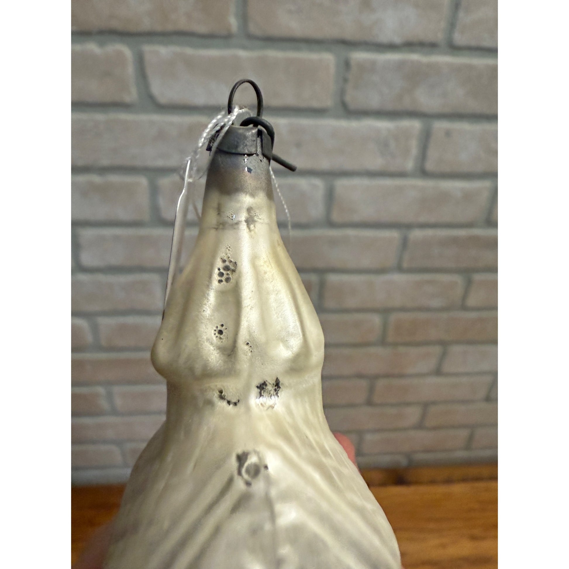 Antique Church House White Glass Christmas Ornament