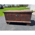 Antique Primitive 19th c. Grain Painted Carpenters Tool Chest Trunk Footed AAFA