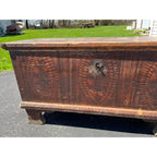 Antique Primitive 19th c. Grain Painted Carpenters Tool Chest Trunk Footed AAFA
