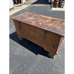Antique Primitive 19th c. Grain Painted Carpenters Tool Chest Trunk Footed AAFA