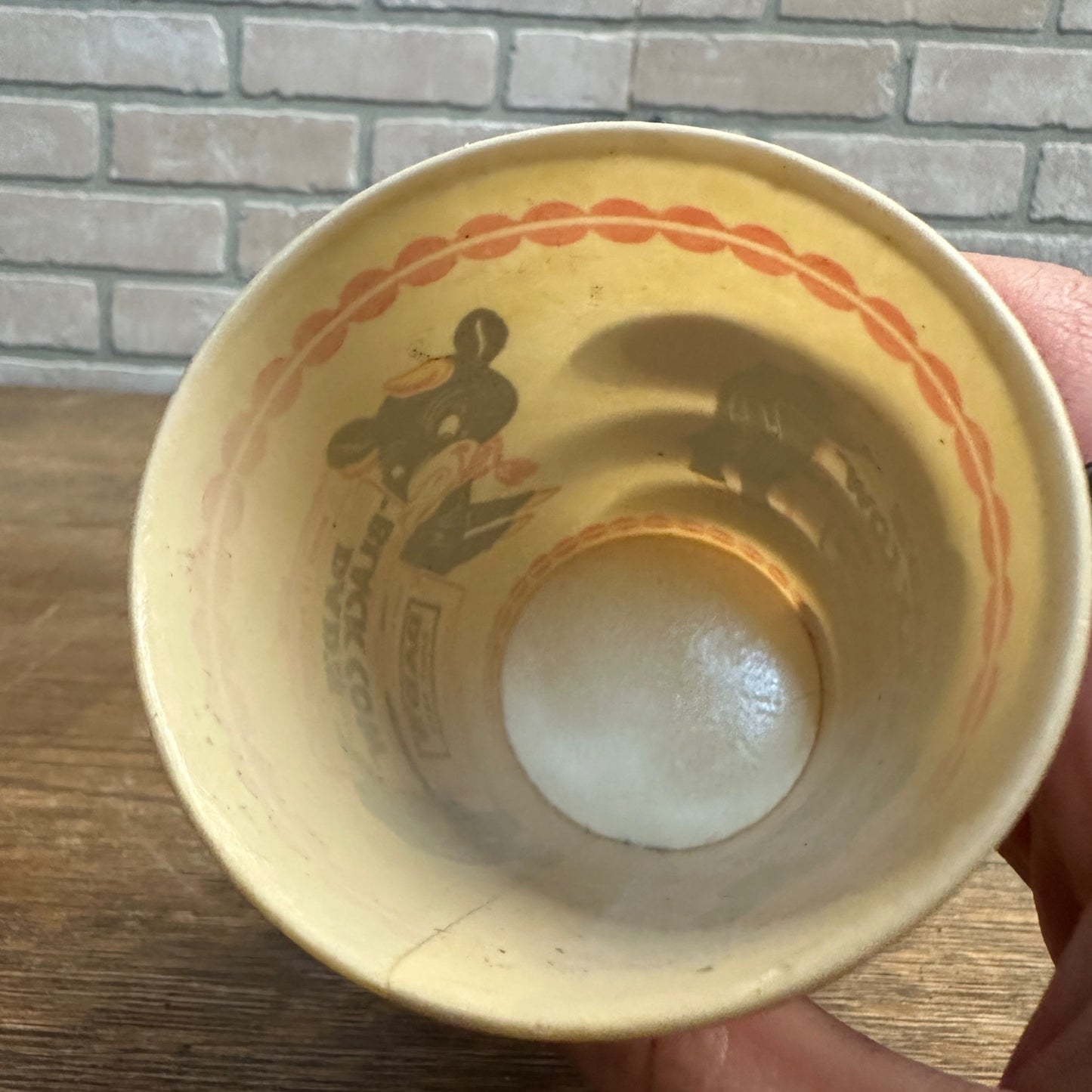 VINTAGE DAD'S ROOT BEER BLACK COW ADVERTISING WAX PAPER CUP