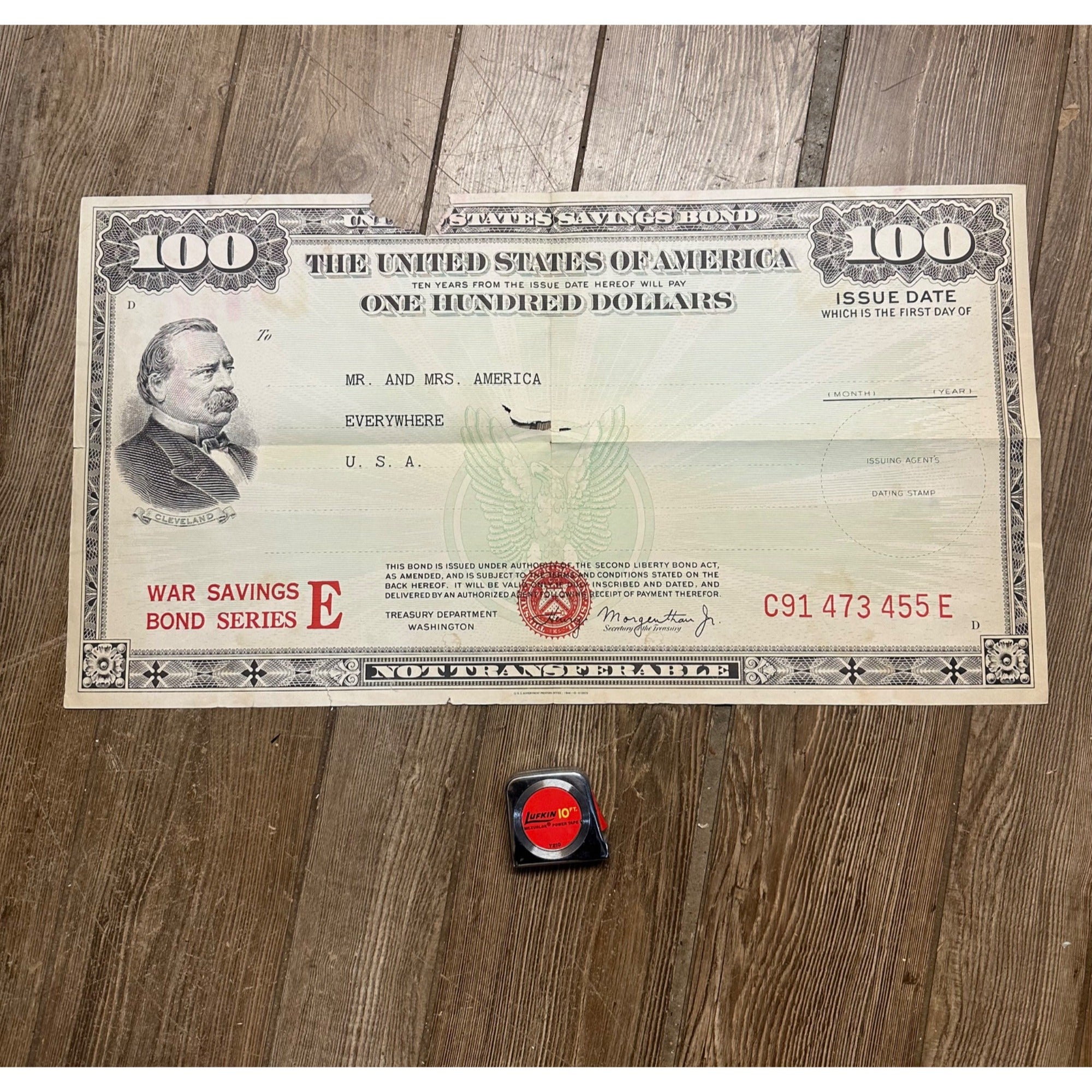 Original World War II Poster Jumbo Grover Cleveland War Bond Series E