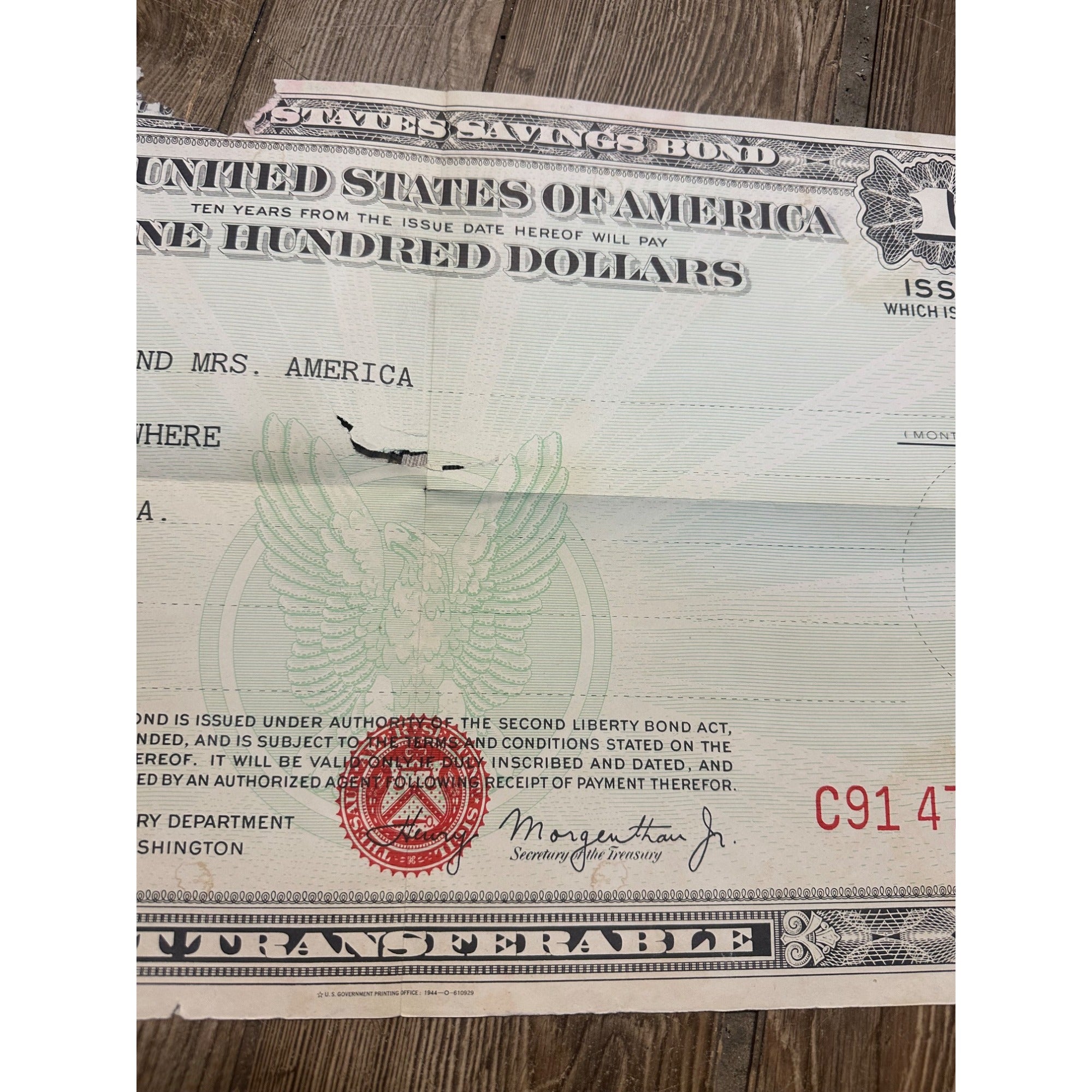 Original World War II Poster Jumbo Grover Cleveland War Bond Series E