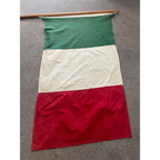 Vintage 1970s Italy 3' x 5' Bulldog Flag 100% Cotton Bunting - Used
