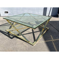 Vintage MCM Glass Top Coffee Table Geometric Mid-Century Design