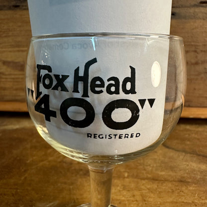 VINTAGE FOX HEAD 400 BEER ACL DRINKING GLASS FOX HEAD BREWING CO WAUKESHA WI