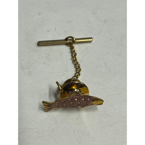 Vintage Black Hills 12K Rose Gold Fish Tie Tac Pin 1960s Jewelry Scrap 0.78g