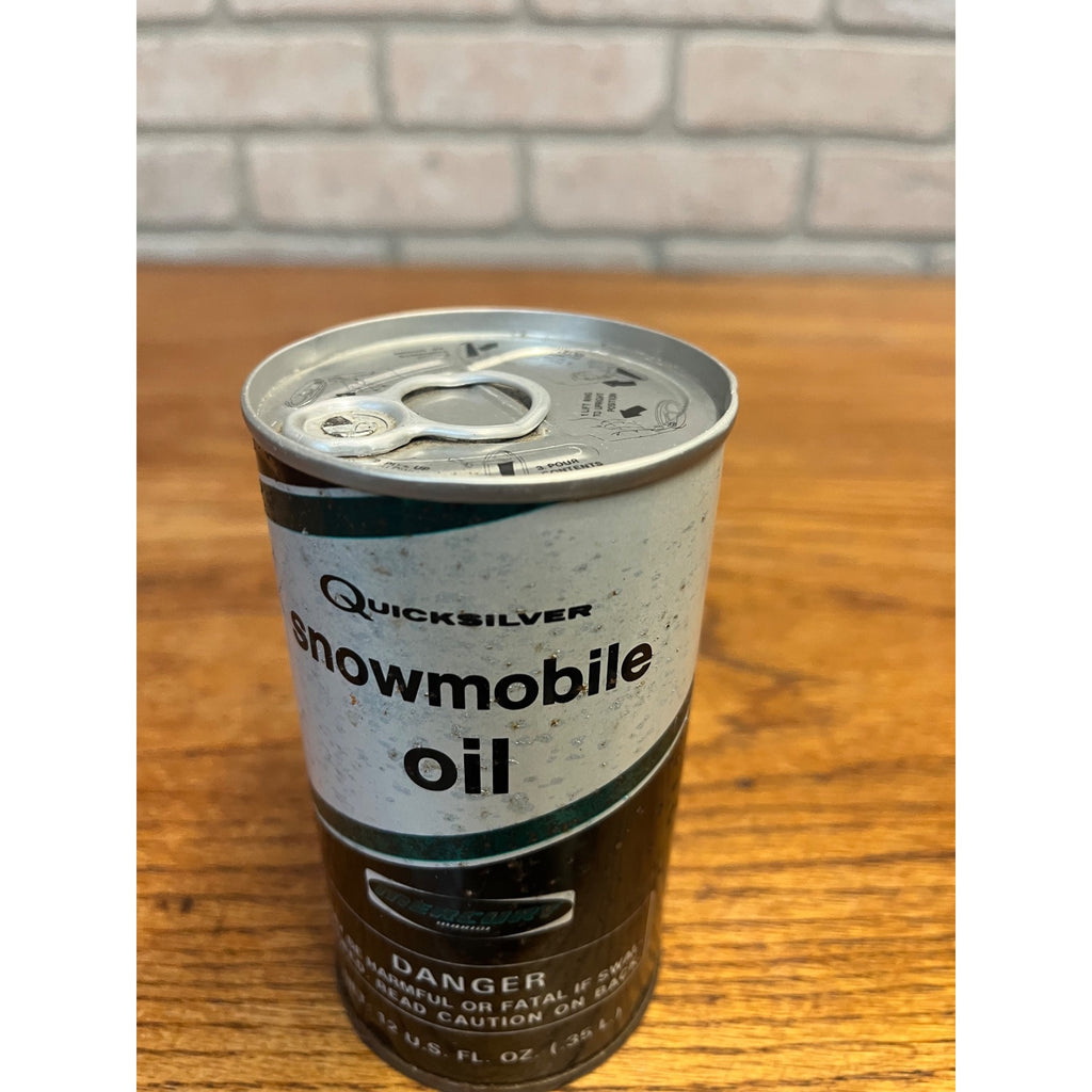 Vintage Mercury Quicksilver Snowmobile Oil 12 Fluid Ounces Pull-Tab Can SAE 20