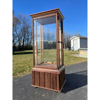 Antique Oak Glass Display Case Mercantile General Store