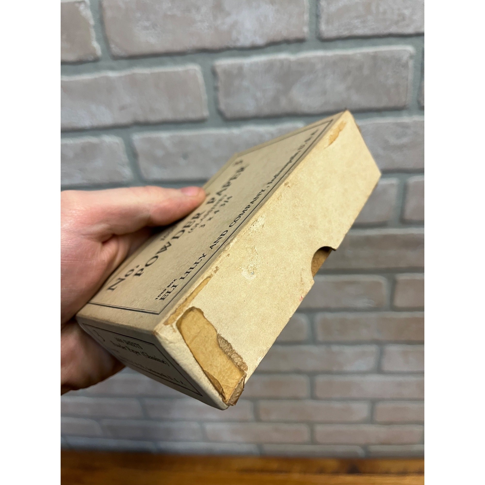 Vintage Eli Lilly Powder Paper Box (Glassine) Drug Store 3" x 4-3/4" - 1000ct