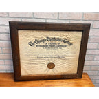 Vintage School of Ophthalmology Otology Certificate 1895 Chicago Eye Doctor Optometry