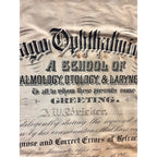 Vintage School of Ophthalmology Otology Certificate 1895 Chicago Eye Doctor Optometry