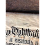 Vintage School of Ophthalmology Otology Certificate 1895 Chicago Eye Doctor Optometry