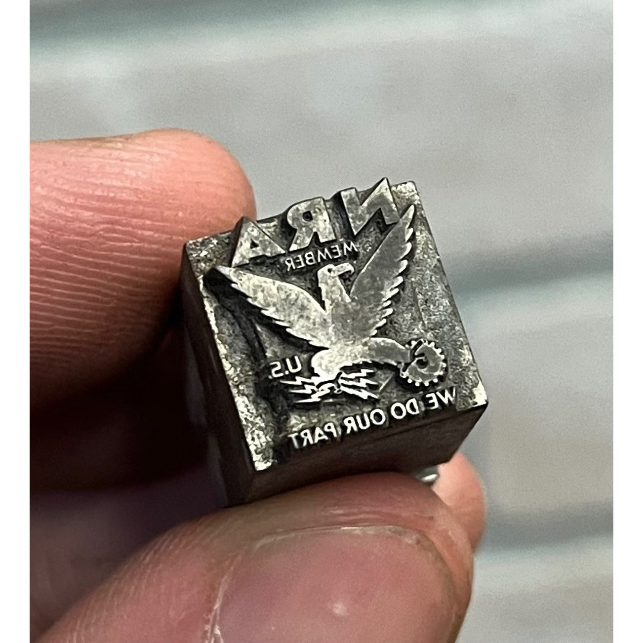 Vintage 1930s National Recovery Administration NRA Letterpress Printing Block