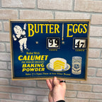 1930s Calumet Baking Powder Butter Eggs Kitchen Decor Sign