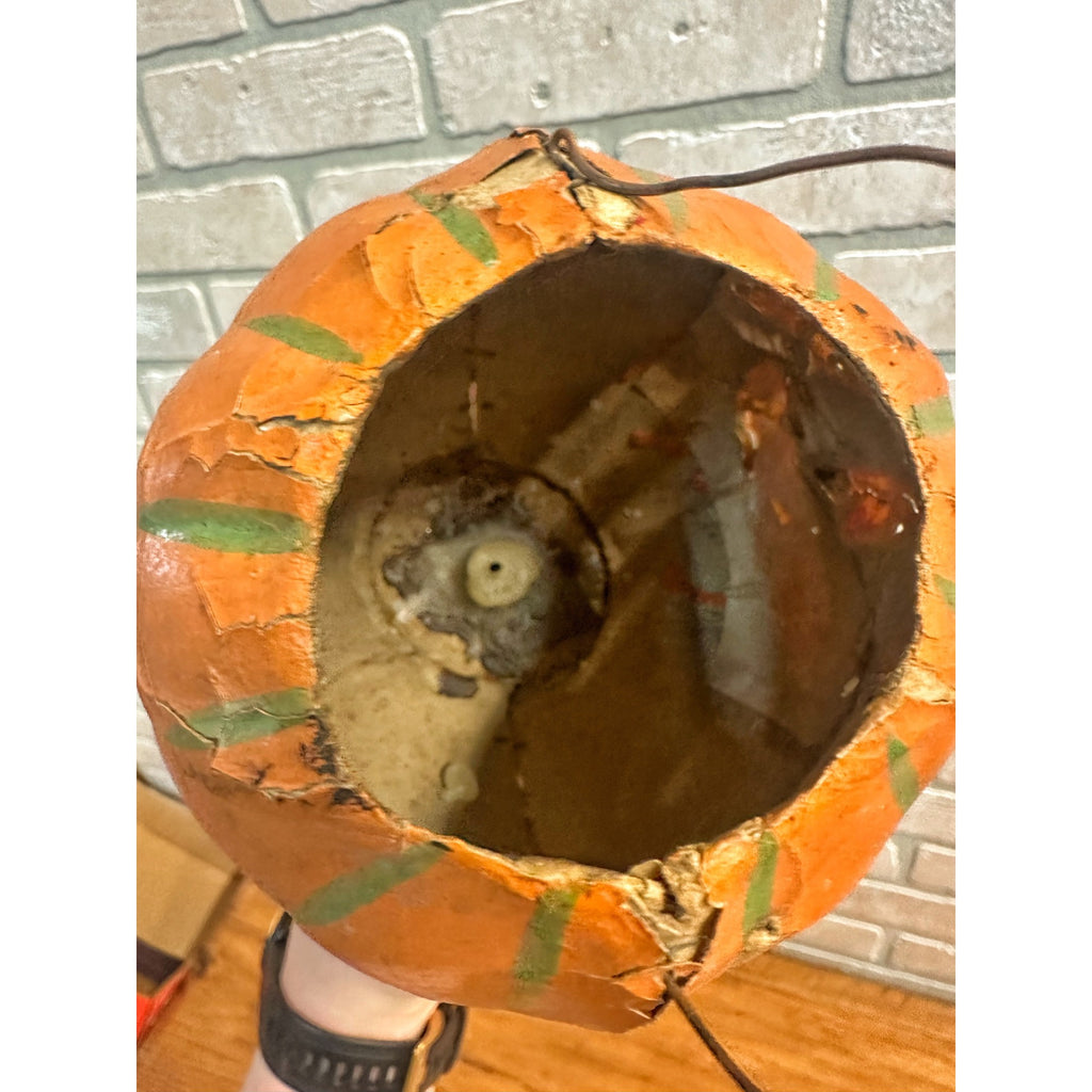 Antique 1920s Halloween German Paper Mache Jack O Lantern JOL 5" Vintage Old