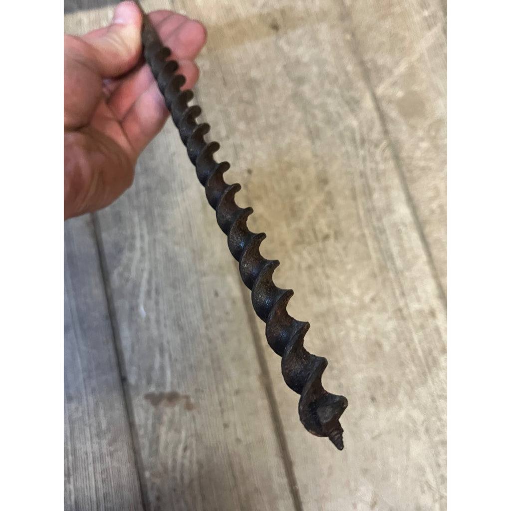 Antique Early Wooden T-Handle Drill Auger Farm Hand Tool