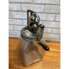 Vintage Antique Dazey Glass Jar Butter Churn Hand Crank 4 Qt. Wooden Beaters