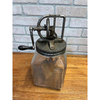 Vintage Antique Dazey Glass Jar Butter Churn Hand Crank 4 Qt. Wooden Beaters