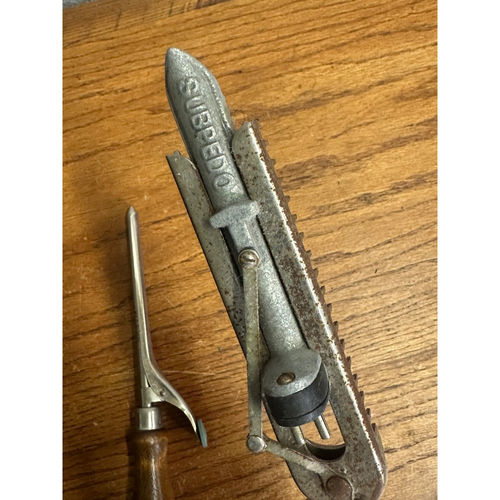 Vintage Subpedo Marcel Waver Le Bijou Curling Iron + Electric Wood Handle Iron