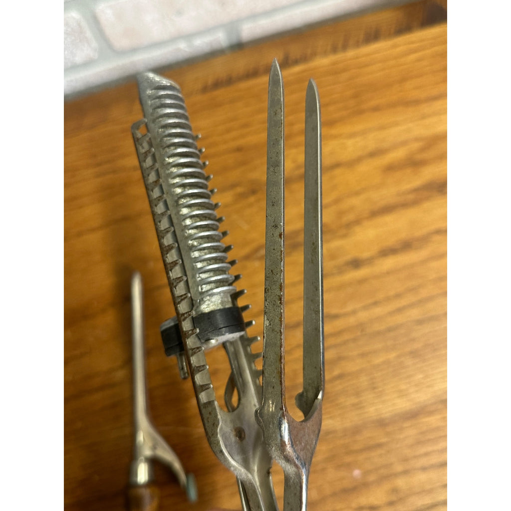 Vintage Subpedo Marcel Waver Le Bijou Curling Iron + Electric Wood Handle Iron