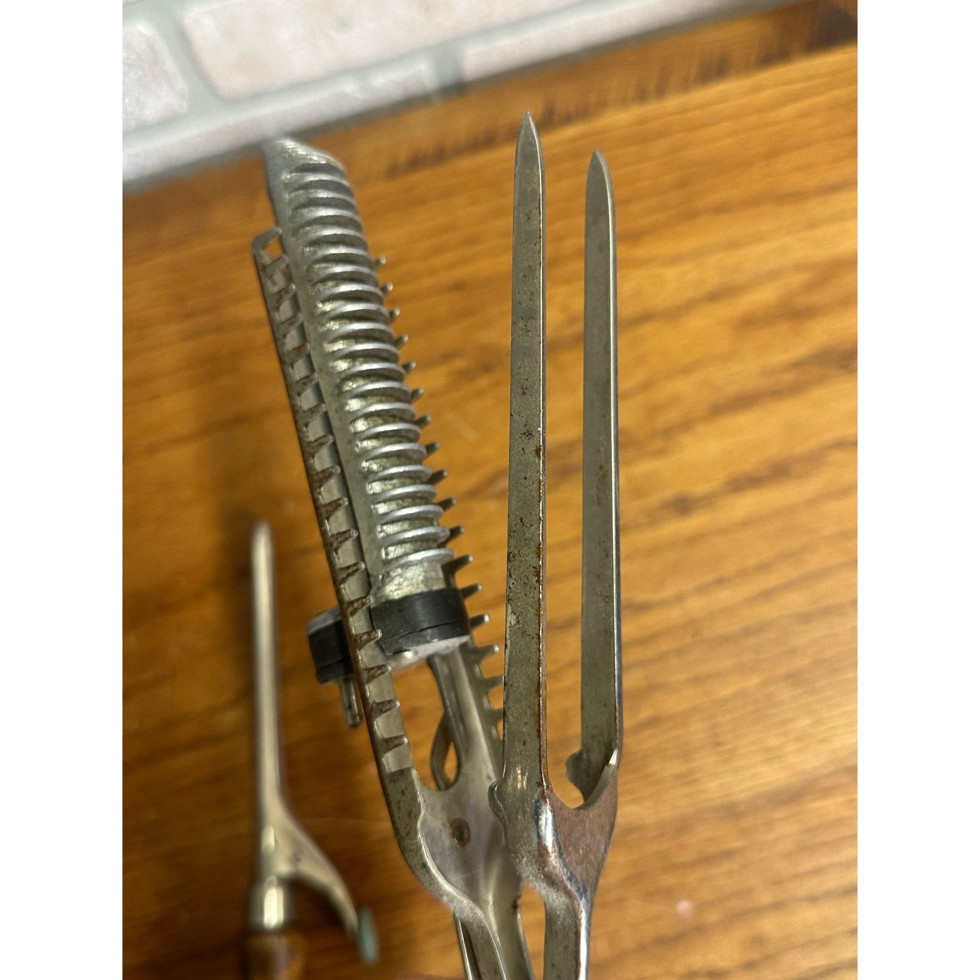 Vintage Subpedo Marcel Waver Le Bijou Curling Iron + Electric Wood Handle Iron