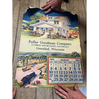1920s Advertising Calendar Poster Fuller Goodman Farm Barn Dairy Scene