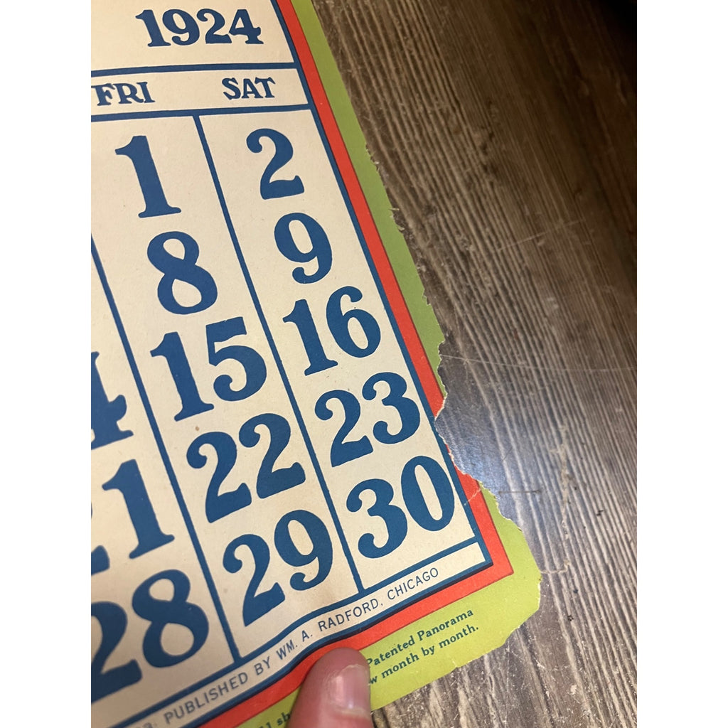 1920s Advertising Calendar Poster Fuller Goodman Farm Barn Dairy Scene
