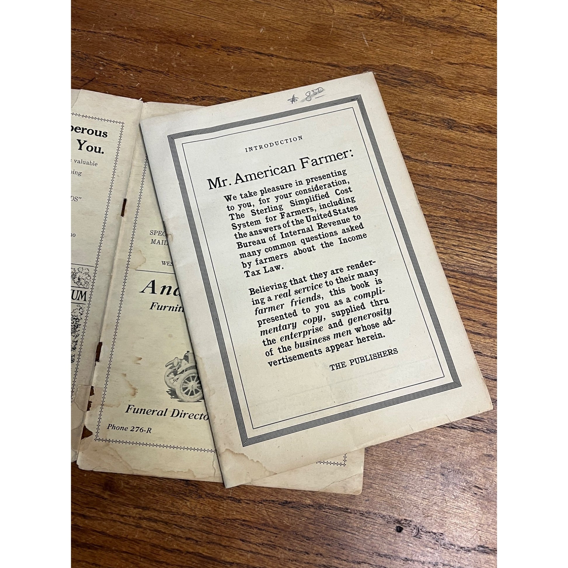 Vintage West Bend Wisconsin Advertising Book Farmer Recordkeeping Book Ads