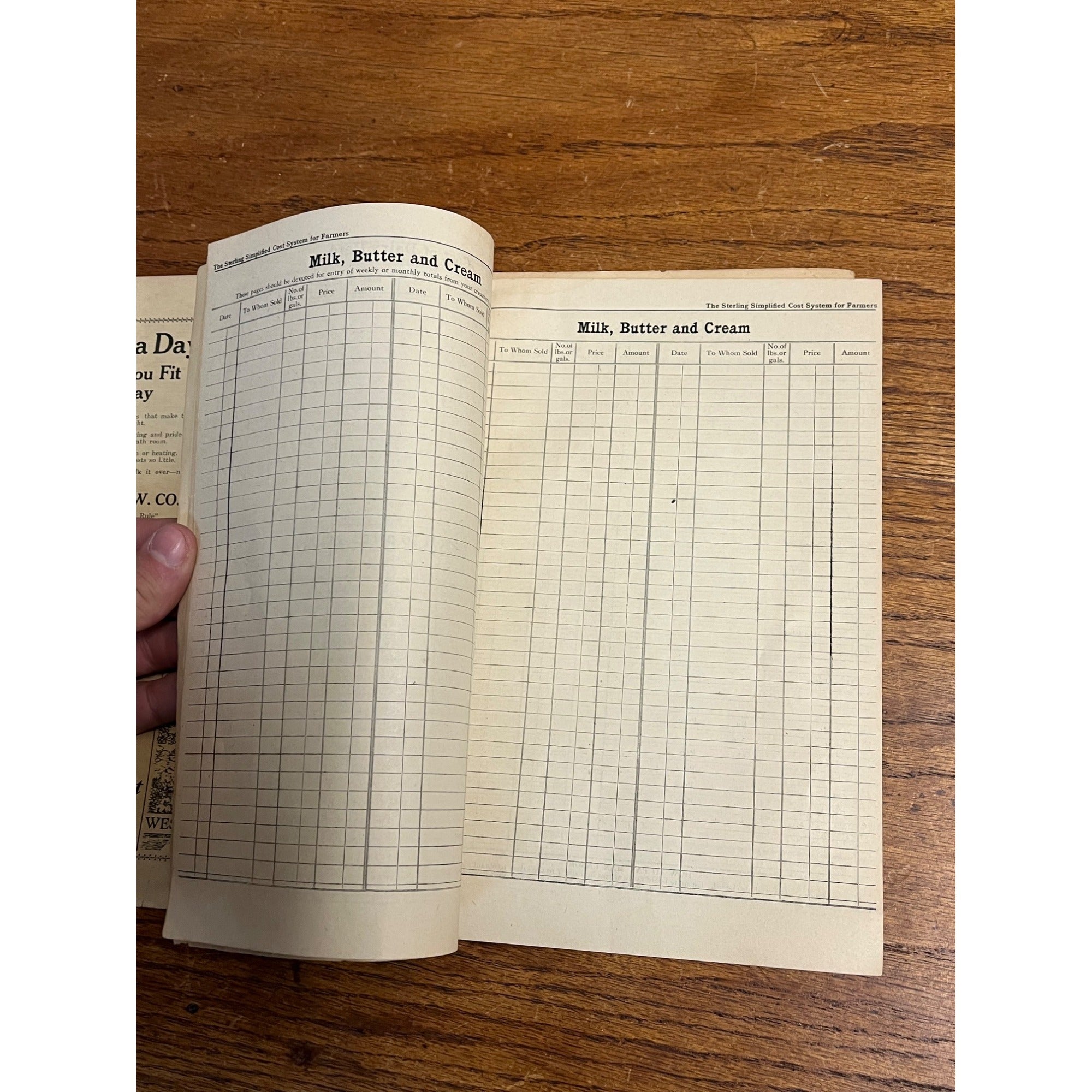 Vintage West Bend Wisconsin Advertising Book Farmer Recordkeeping Book Ads