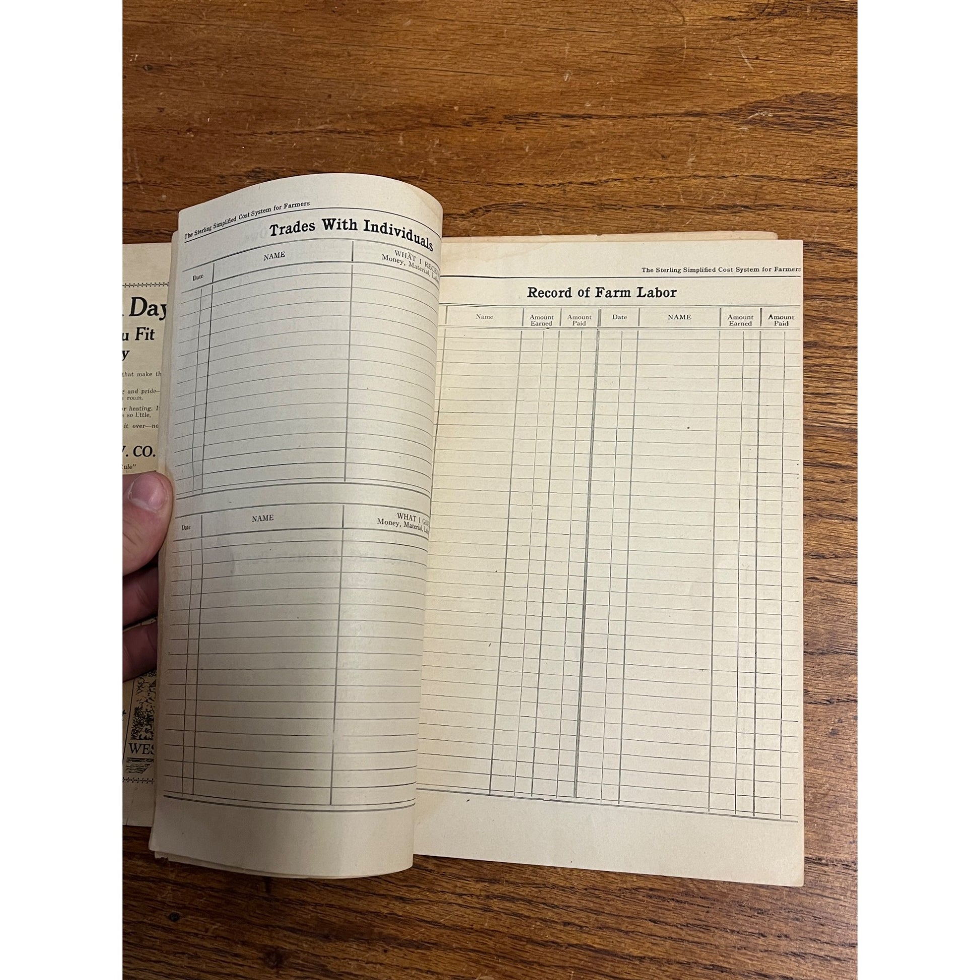 Vintage West Bend Wisconsin Advertising Book Farmer Recordkeeping Book Ads